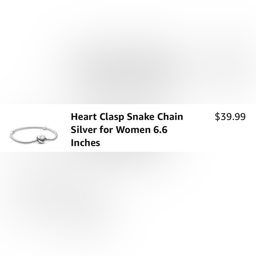 6.6 mm pandora charm heart bracelet Brand new silver in color.